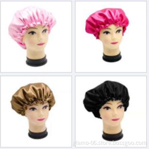 Low MOQ  women hair accessories satin silk bonnet with custom logo